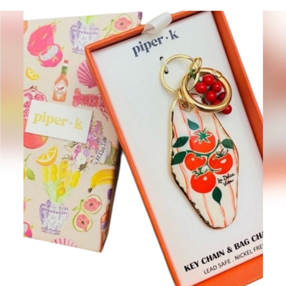 Piper K Tomatoes viral Bag Charm Keychain